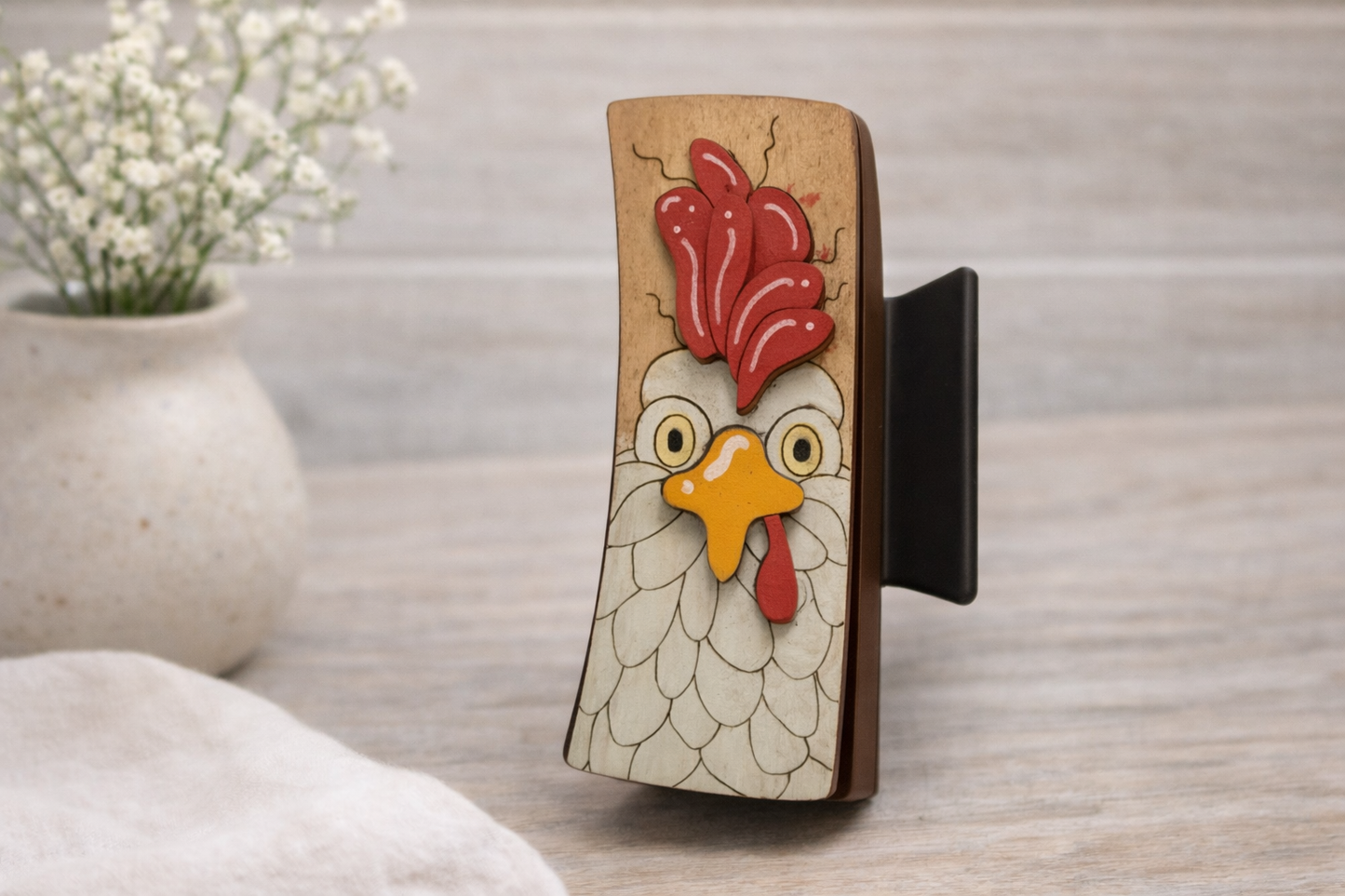 Chicken Hair Claw 4 in Clip-Handcrafted Farmhouse Hair Clip