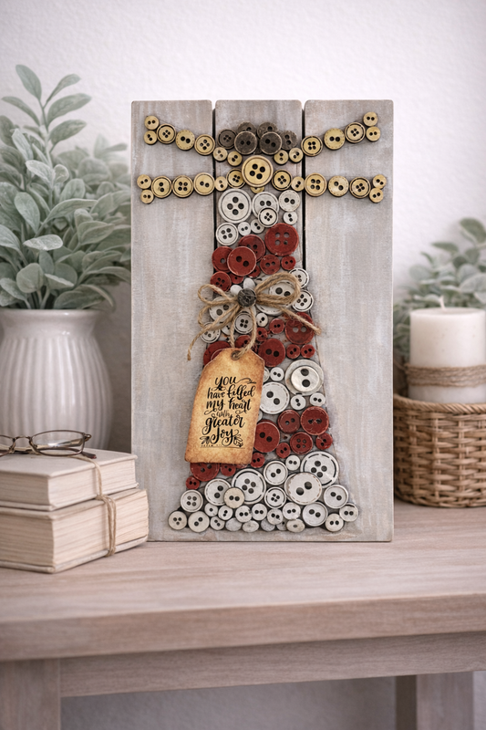 Beautiful Button Lighthouse – Handmade Coastal Faith Decor