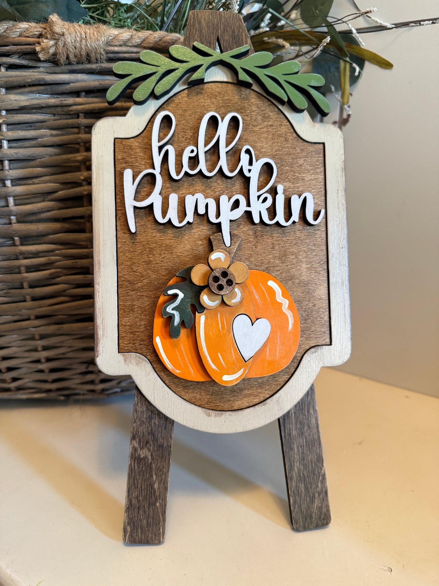 Hello Pumpkin – Interchangeable Seasonal Decor Insert