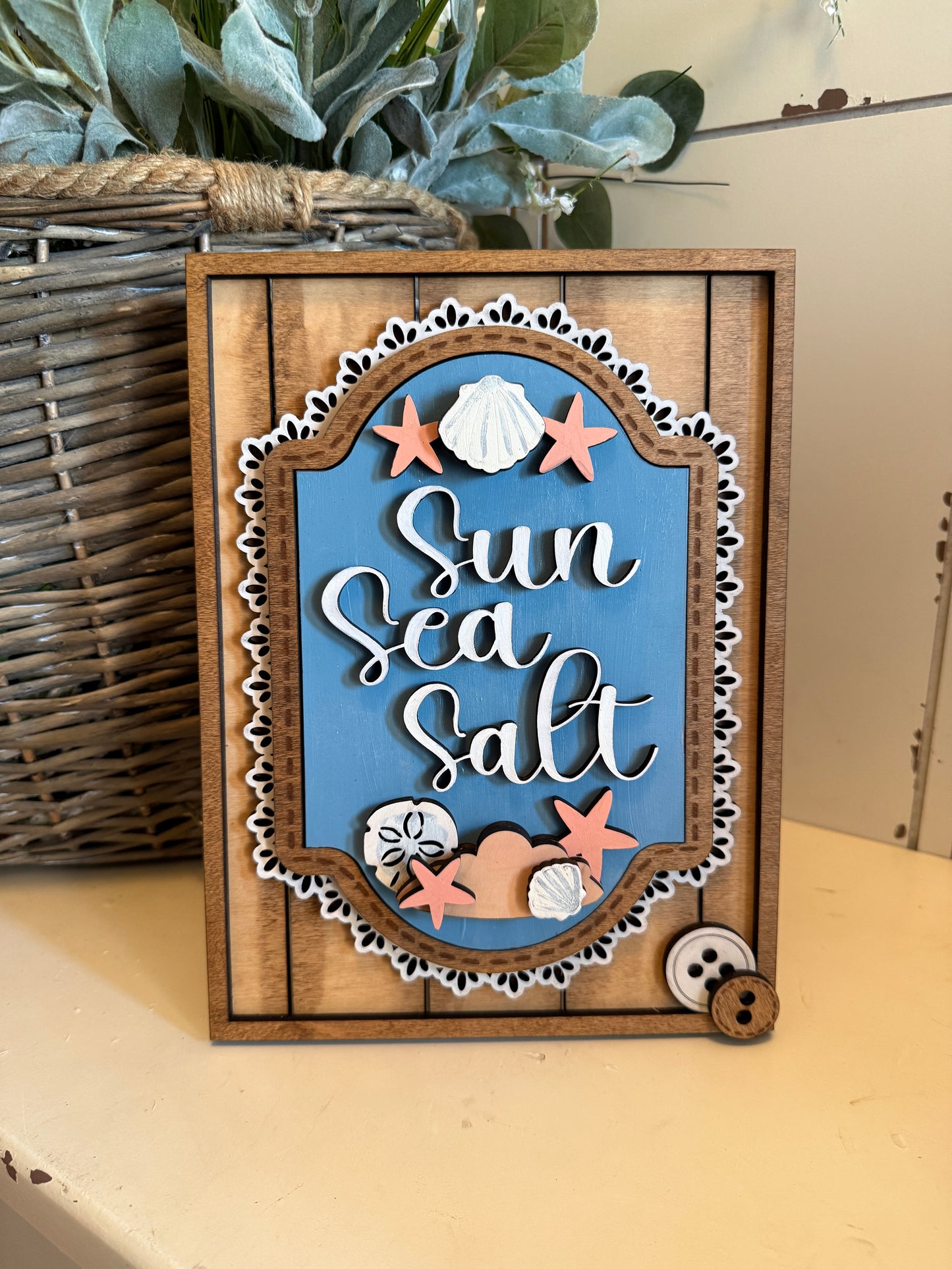 Beach themed – Interchangeable Seasonal Decor Insert