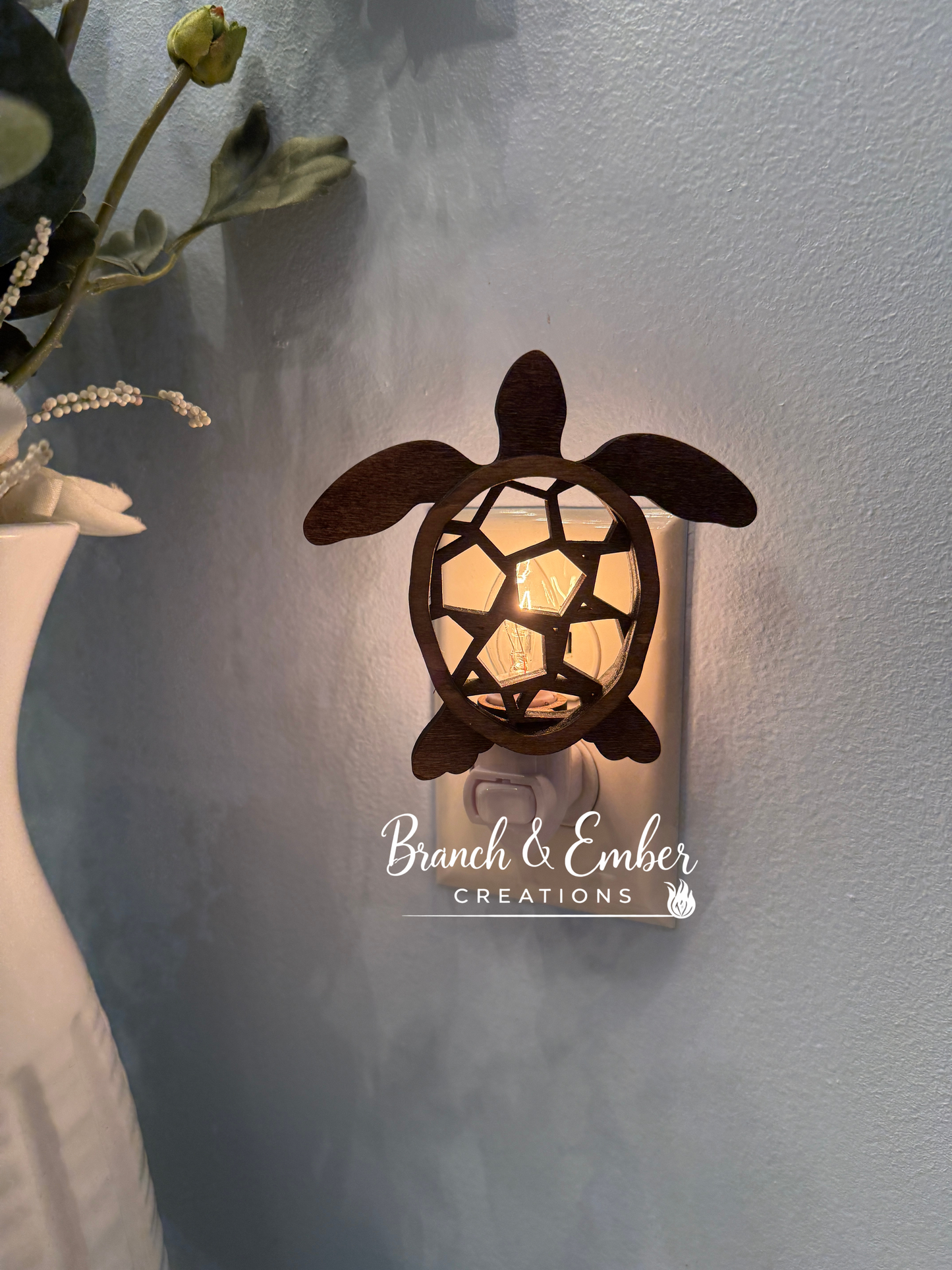 Wooden Sea Turtle Nightlight
