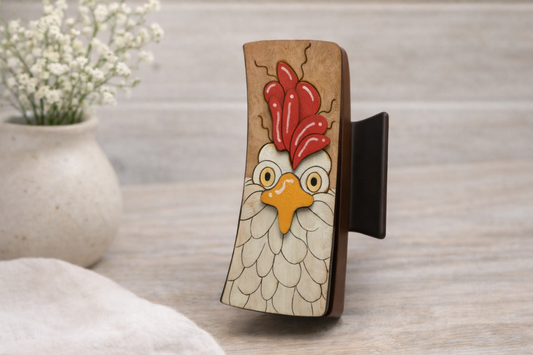 Chicken Hair Claw 4 in Clip-Handcrafted Farmhouse Hair Clip