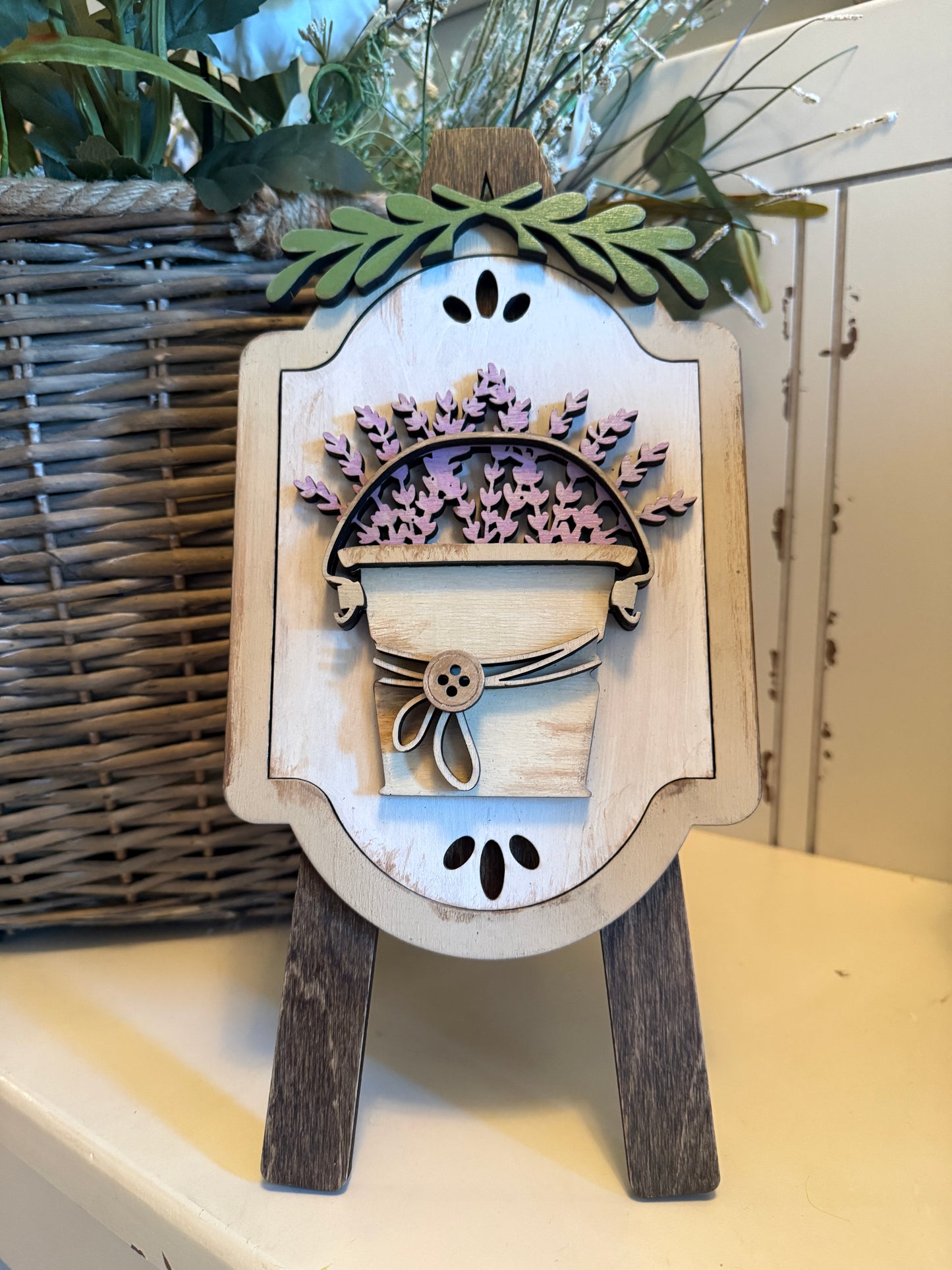 Bucket of Lavender – Interchangeable Seasonal Decor Insert