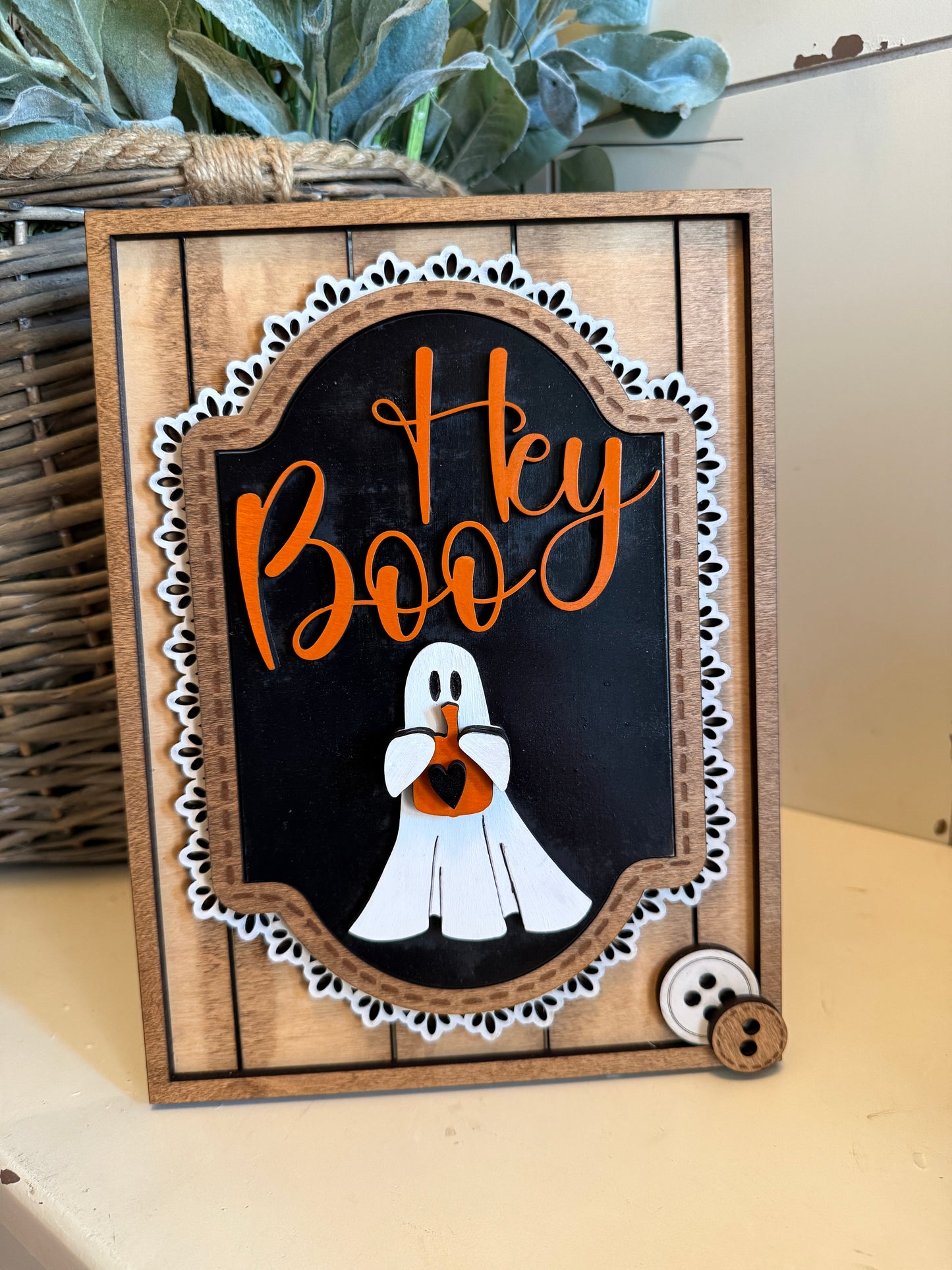 Hey Boo – Interchangeable Seasonal Decor Insert