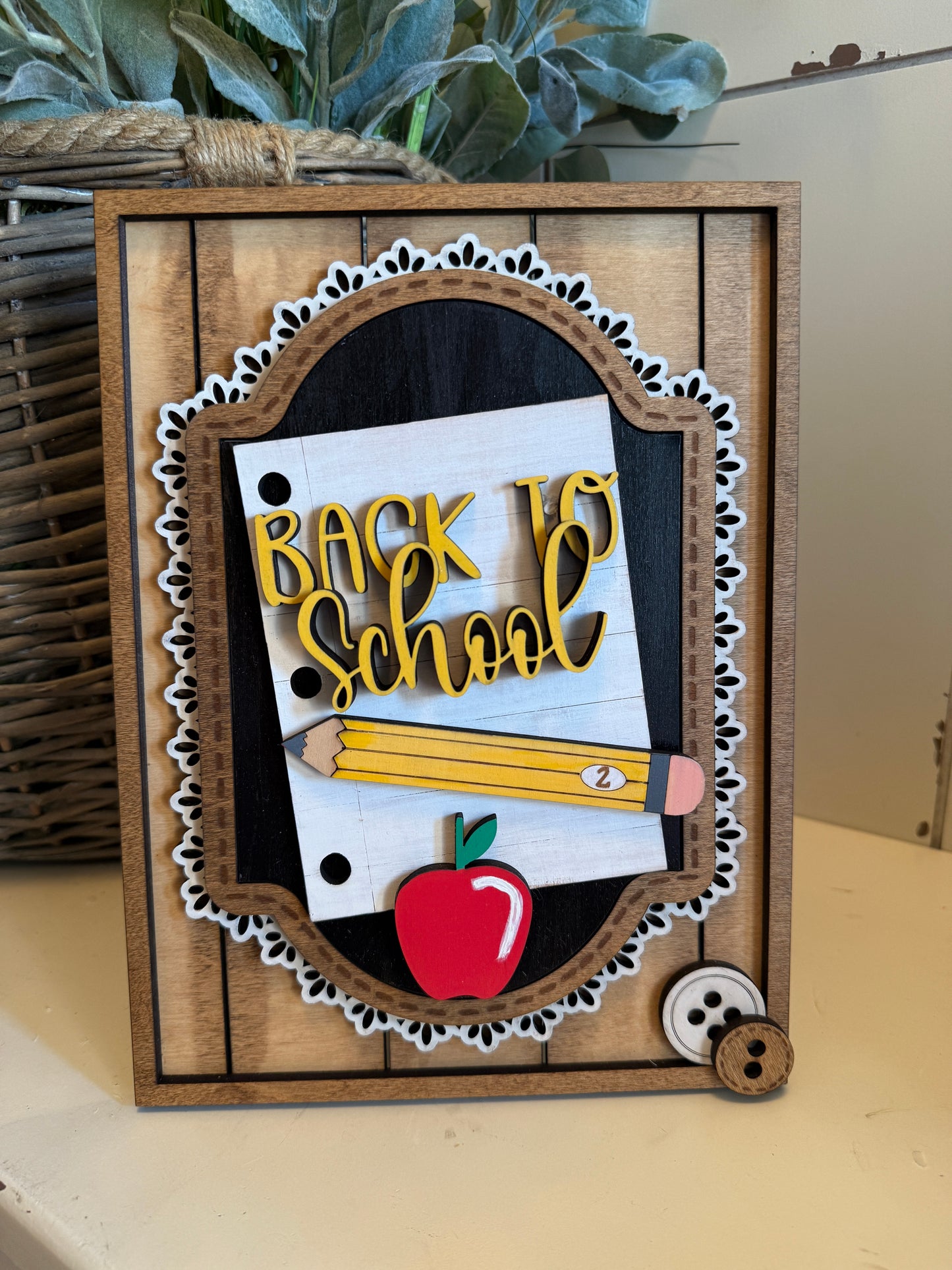 Back to School – Interchangeable Seasonal Decor Insert