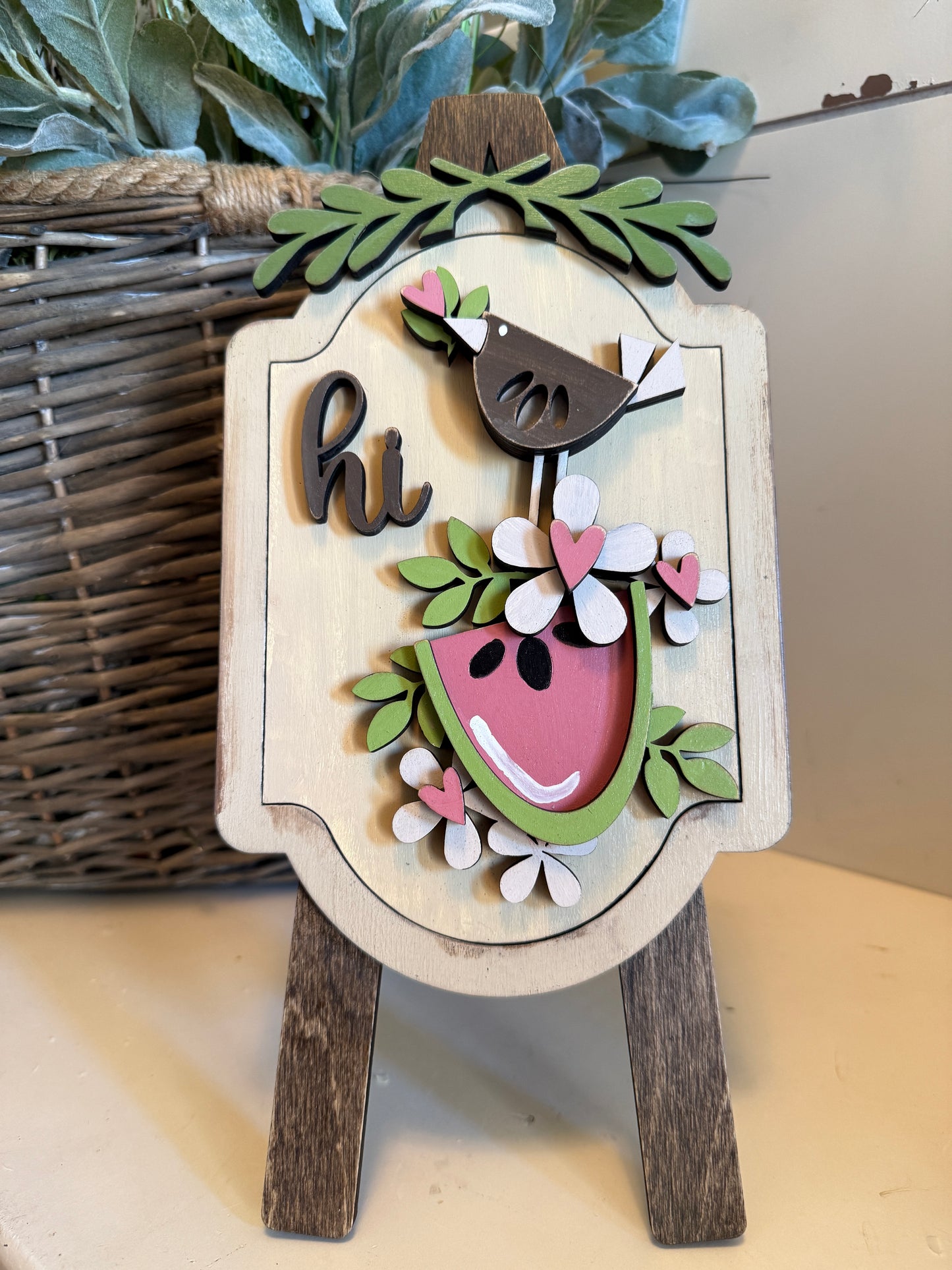 Watermelon bird - – Interchangeable Seasonal Decor Insert