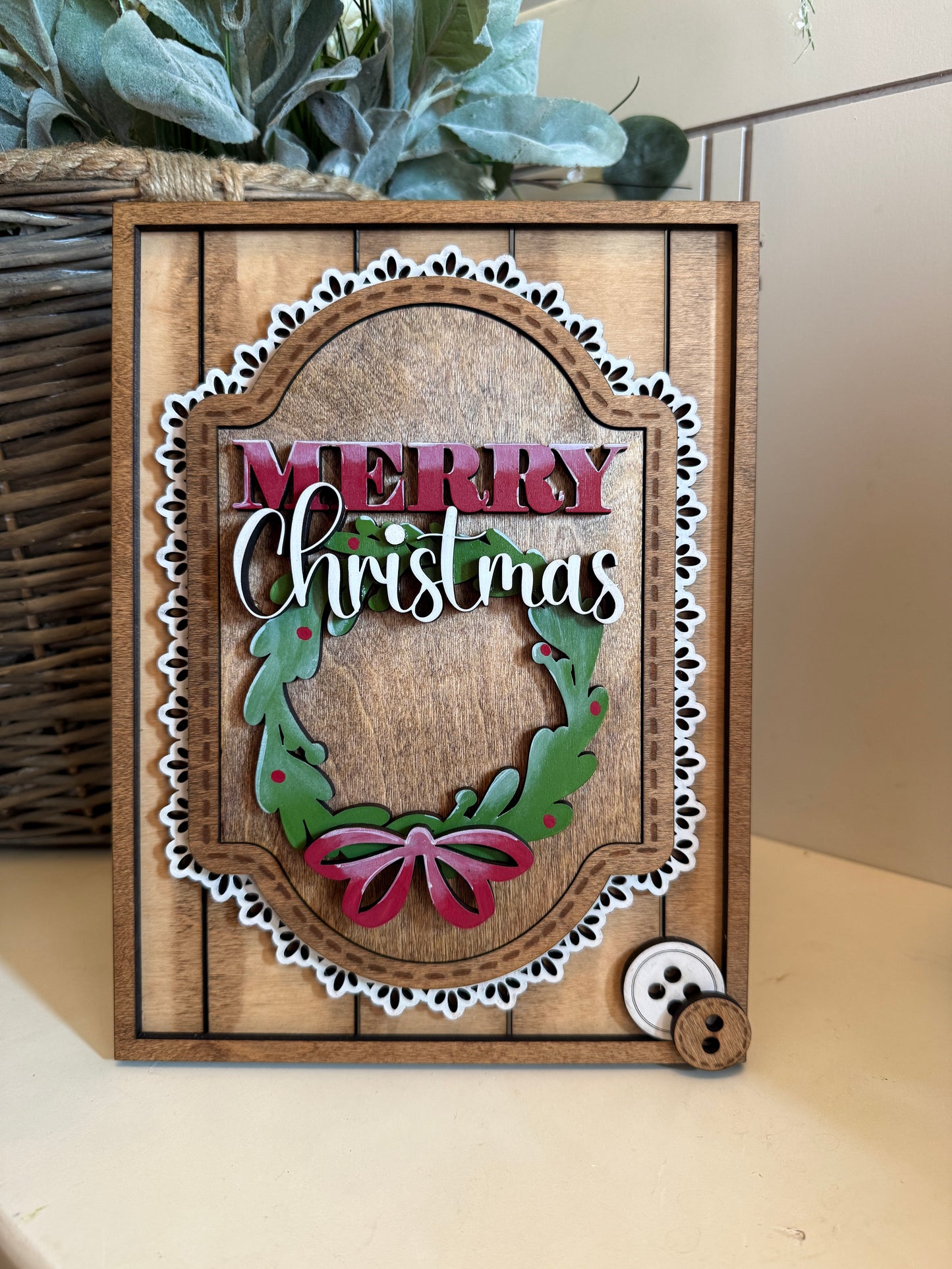 Merry Christmas – Interchangeable Seasonal Decor Insert