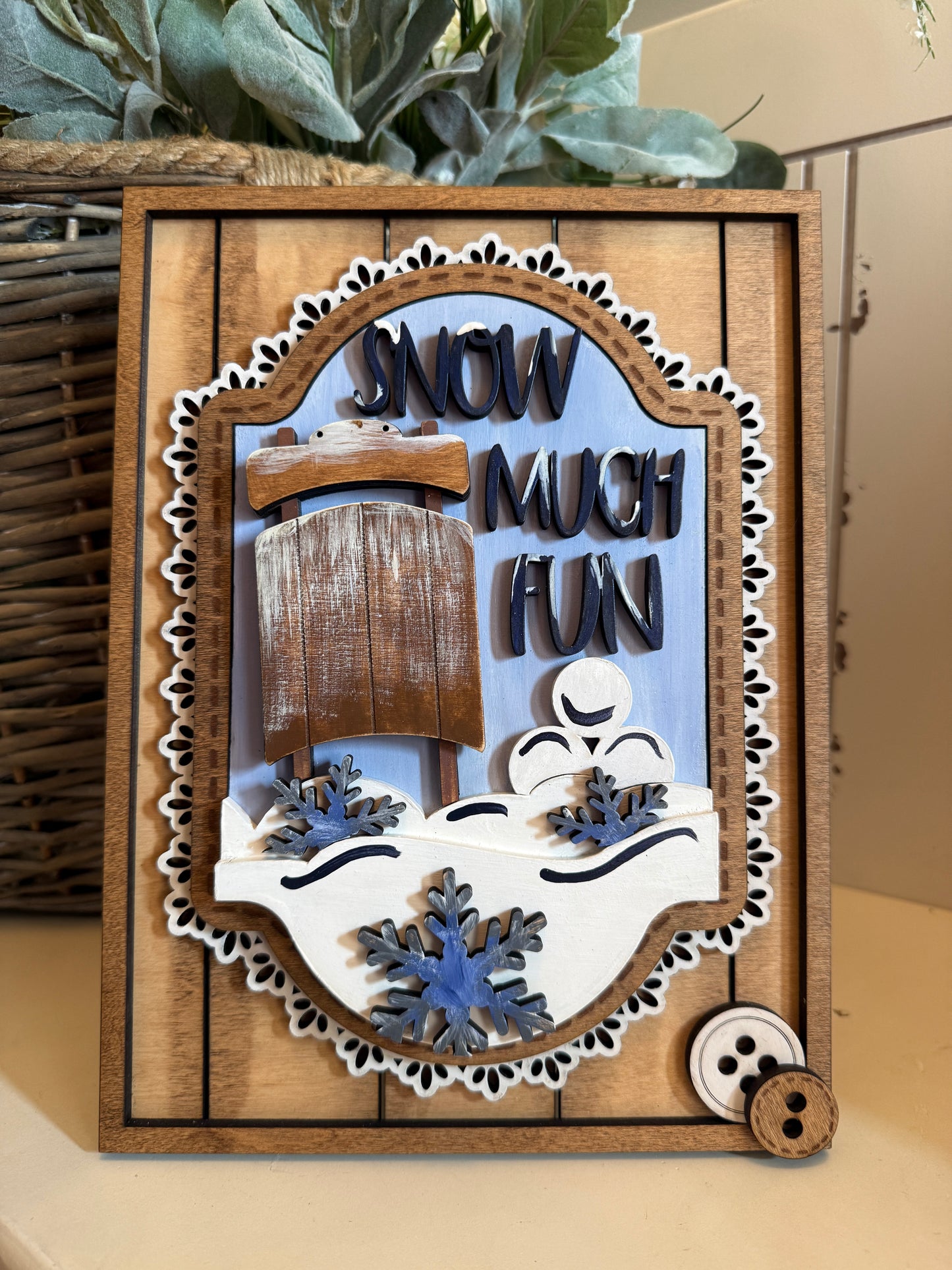 Sleigh & Snow – Interchangeable Seasonal Decor Insert