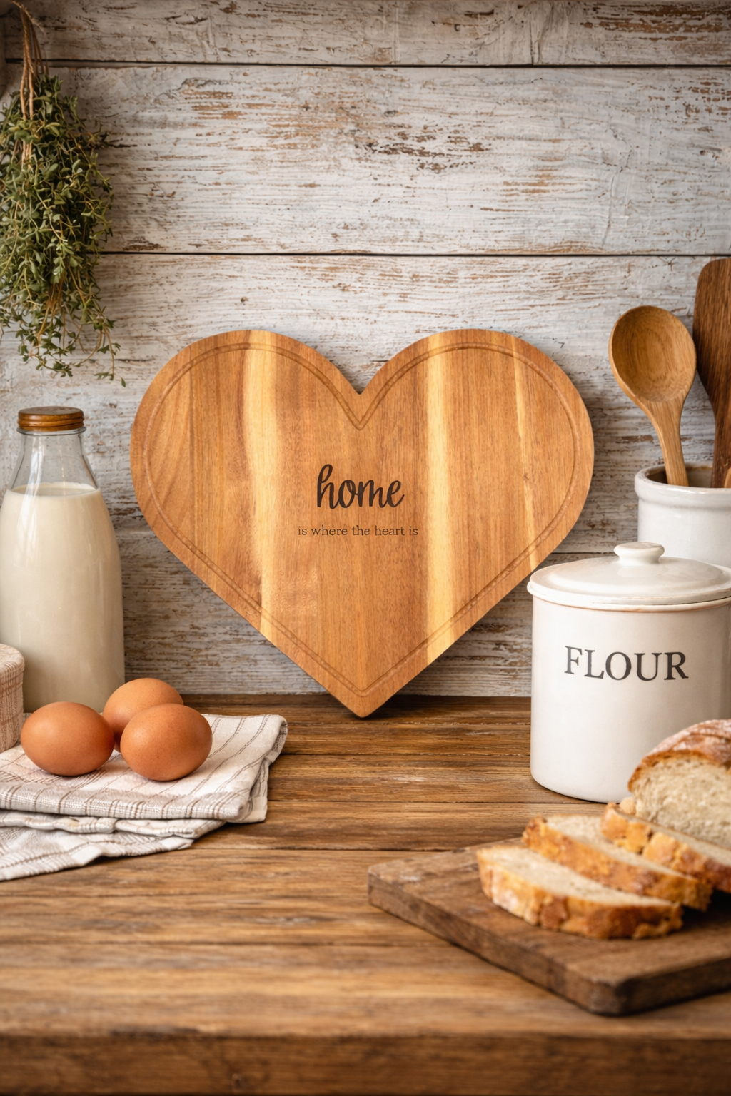 Acacia Wood Heart Charcuterie & Serving Tray – 14x16